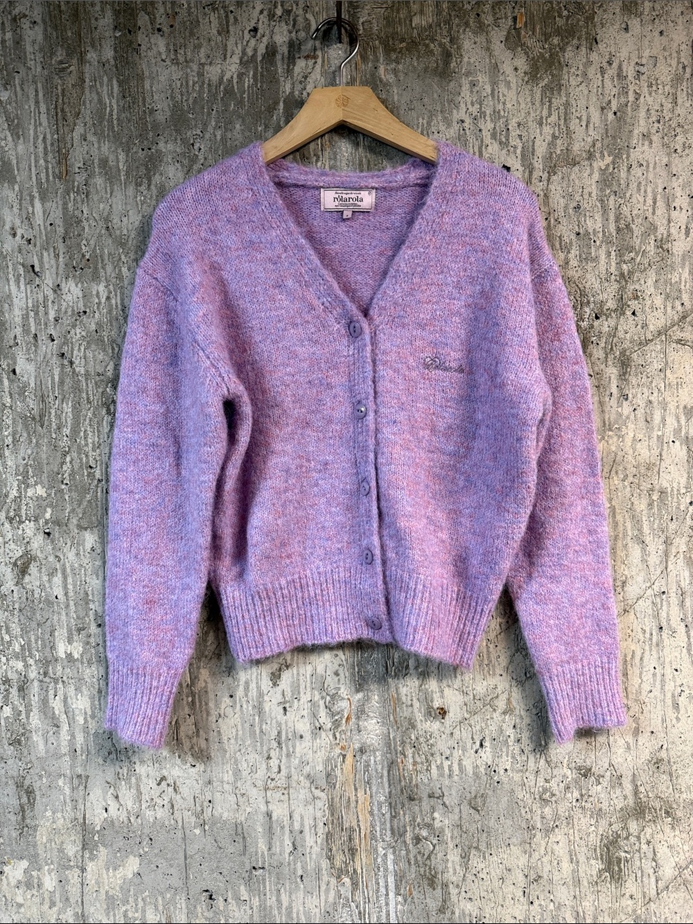 ROLAROLA Women's Hairy V-Neck Cardigan in Lavender